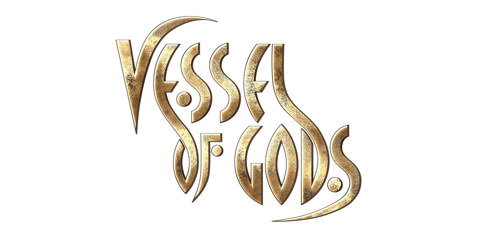 logo design in elegant golden caps reading Vessel of Gods