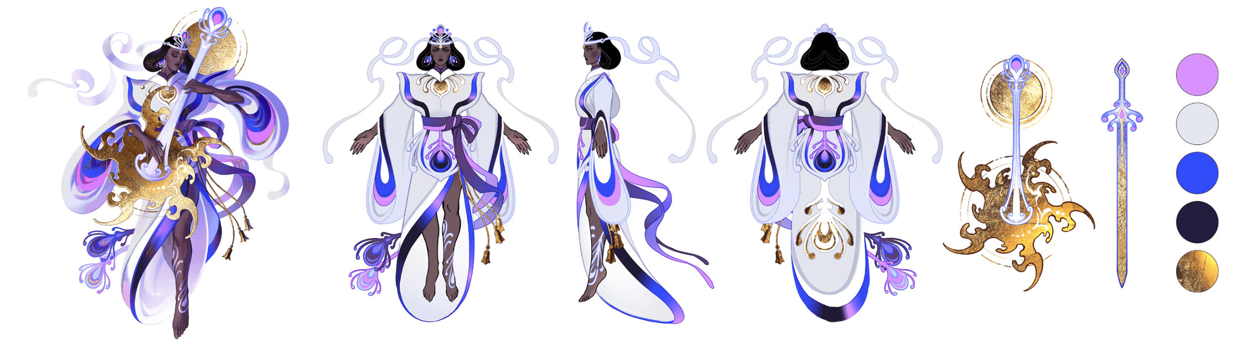 turnaround of Benten's character design