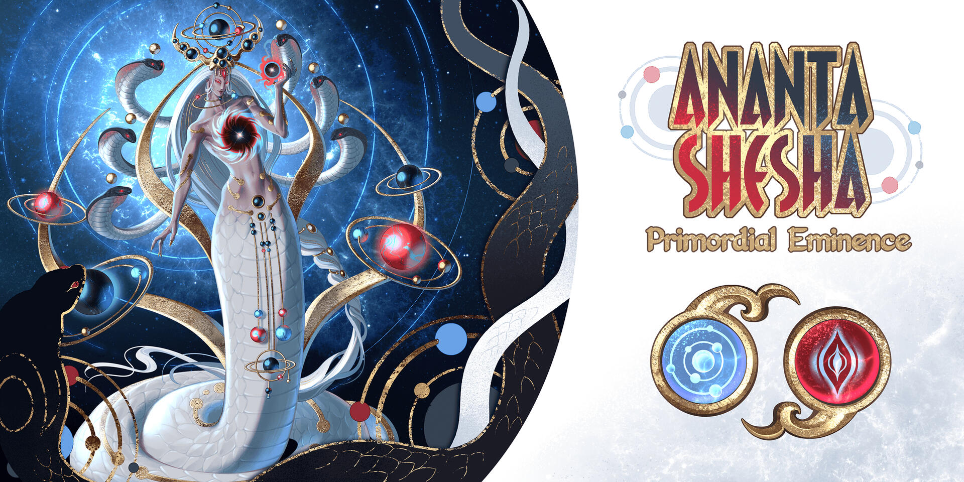 game character screen mockup showing naga king Ananta Shesha