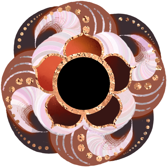 vignette representing melanin, showing a swirl of reds, brown, pink and white